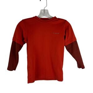Columbia Boys Long Sleeve Shirt Size 6 Orange Layered